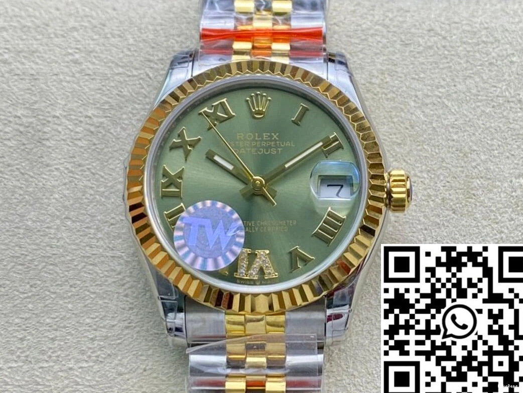 Green 31MM Dial Factory 178273 Rolex TW Datejust 0923